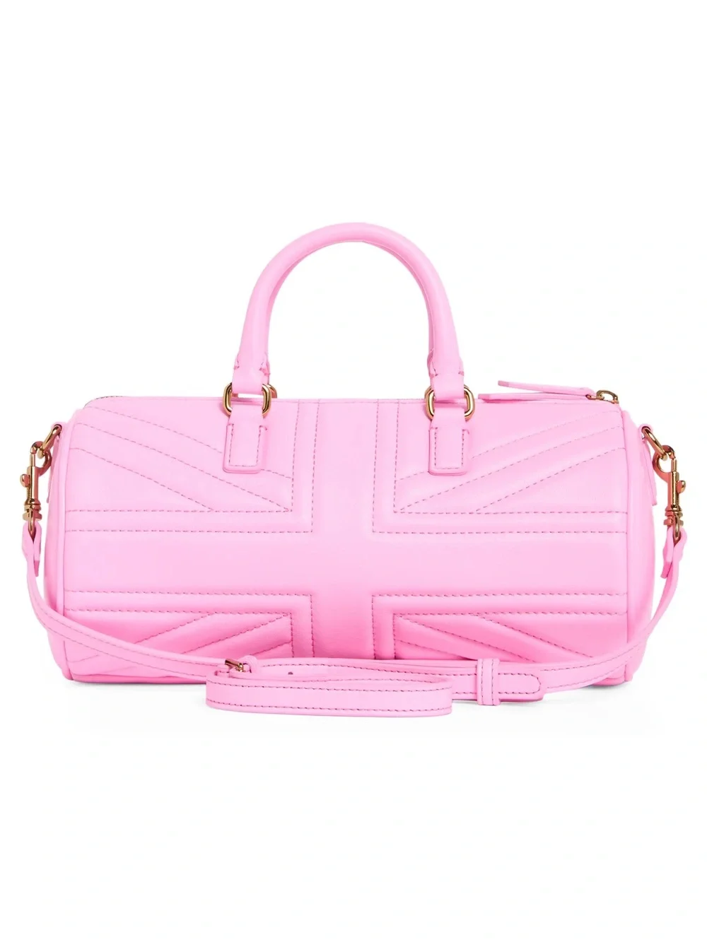 ‼️NEW Kurt Geiger Union Jack Barrel Pink Leather Satchel Crossbody Bag